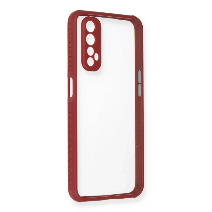 Realme 7 Kılıf Miami Şeffaf Silikon - Fuşya