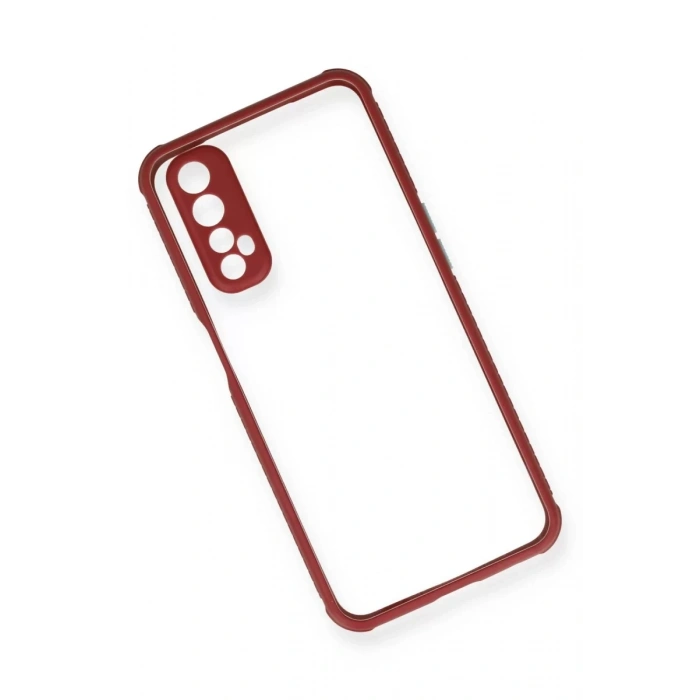 Realme 7 Kılıf Miami Şeffaf Silikon - Fuşya
