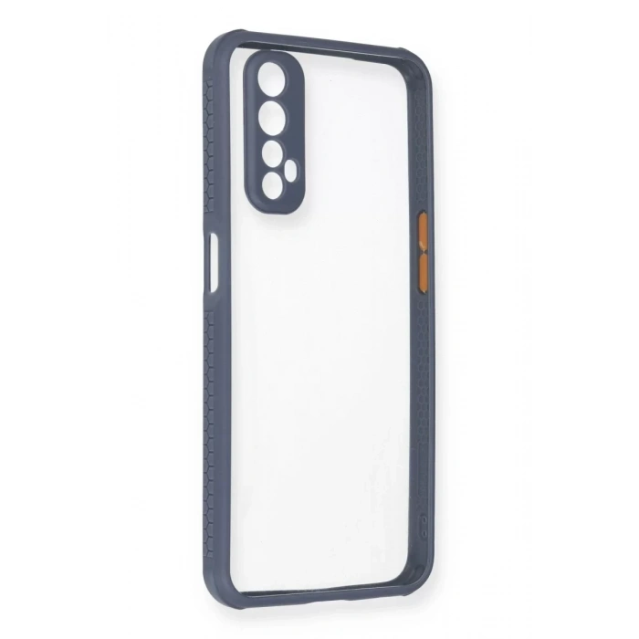 Realme 7 Kılıf Miami Şeffaf Silikon - Gri