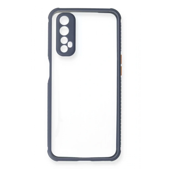 Realme 7 Kılıf Miami Şeffaf Silikon - Gri