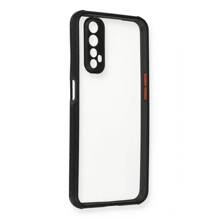 Realme 7 Kılıf Miami Şeffaf Silikon - Siyah