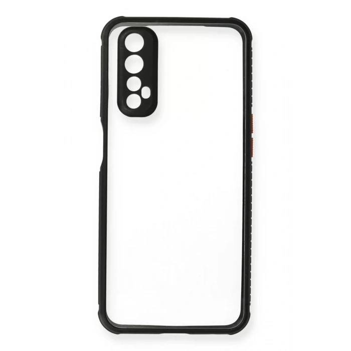 Realme 7 Kılıf Miami Şeffaf Silikon - Siyah