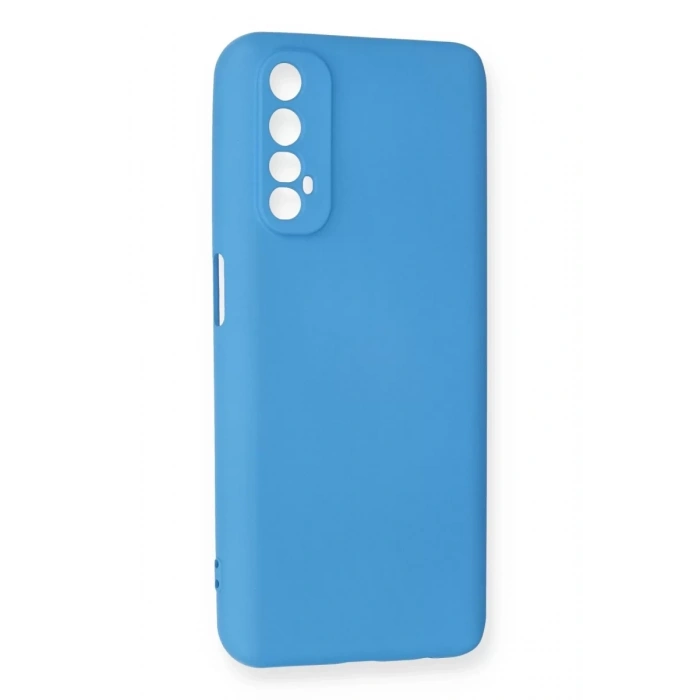 Realme 7 Kılıf Nano içi Kadife Silikon - Mavi