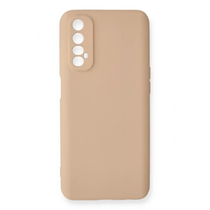 Realme 7 Kılıf Nano içi Kadife Silikon - Pudra