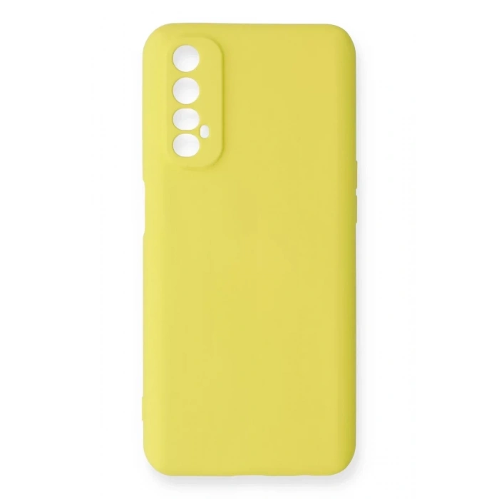 Realme 7 Kılıf Nano içi Kadife Silikon - Sarı