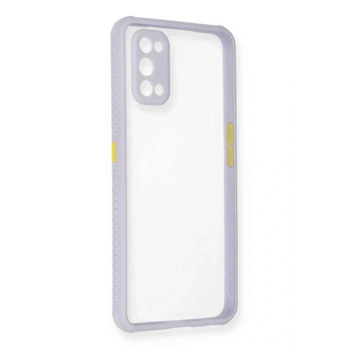 Realme 7 Pro Kılıf Miami Şeffaf Silikon - Lila