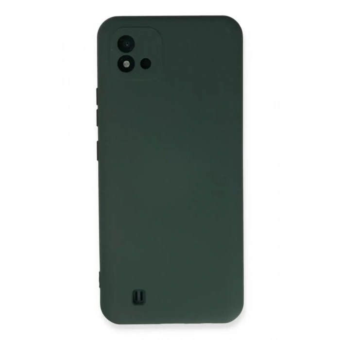 Realme C11 2021 Kılıf Nano içi Kadife Silikon - Koyu Yeşil