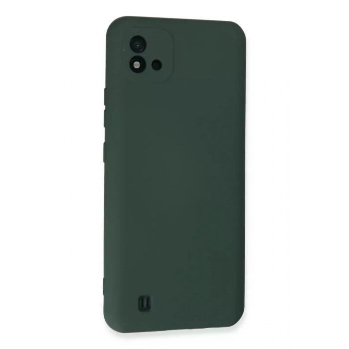 Realme C11 2021 Kılıf Nano içi Kadife Silikon - Koyu Yeşil