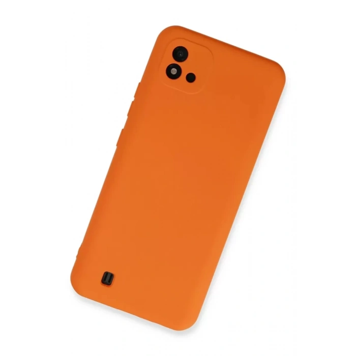 Realme C11 2021 Kılıf Nano içi Kadife Silikon - Turuncu