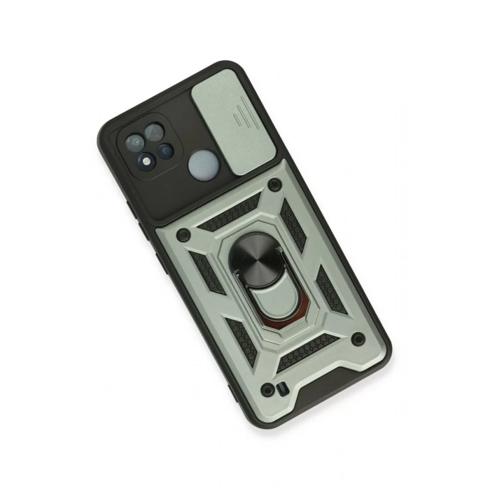 Realme C11 2021 Kılıf Pars Lens Yüzüklü Silikon - Yeşil