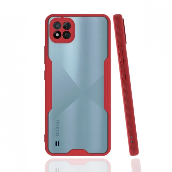 Realme C11 2021 Kılıf Platin Silikon - Kırmızı