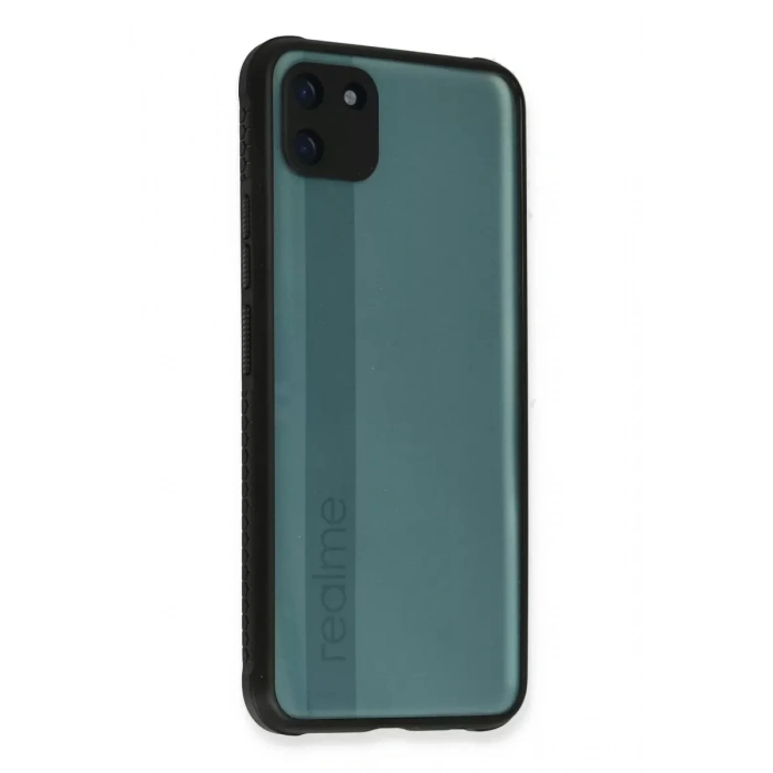 Realme C11 Kılıf Miami Şeffaf Silikon - Siyah