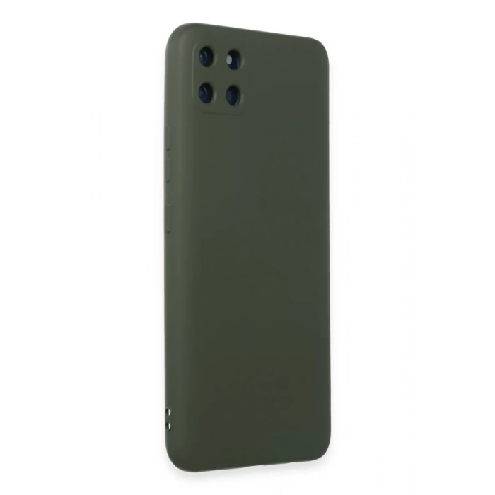 Realme C11 Kılıf Nano içi Kadife Silikon - Koyu Yeşil