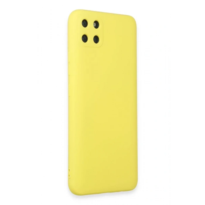 Realme C11 Kılıf Nano içi Kadife Silikon - Sarı