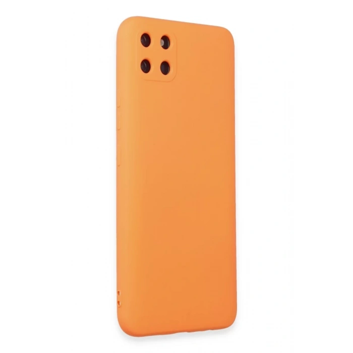 Realme C11 Kılıf Nano içi Kadife Silikon - Turuncu