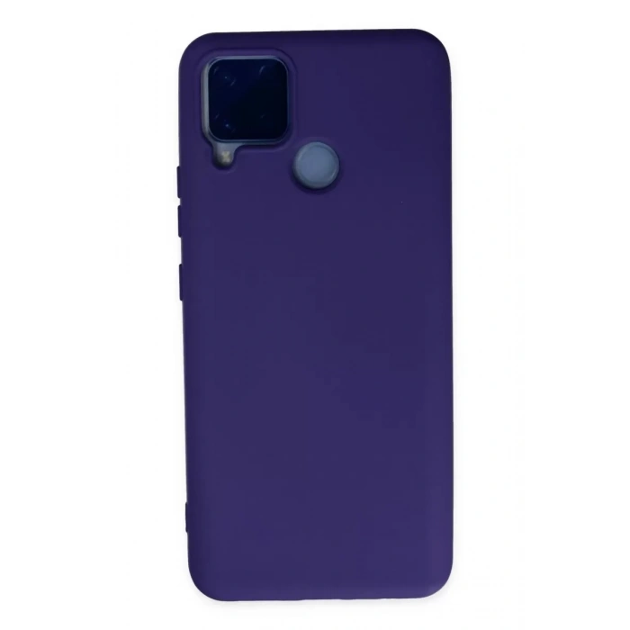 Realme C15 Kılıf Nano içi Kadife Silikon - Mor