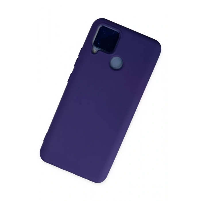 Realme C15 Kılıf Nano içi Kadife Silikon - Mor