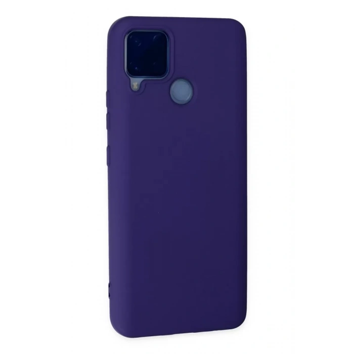 Realme C15 Kılıf Nano içi Kadife Silikon - Mor