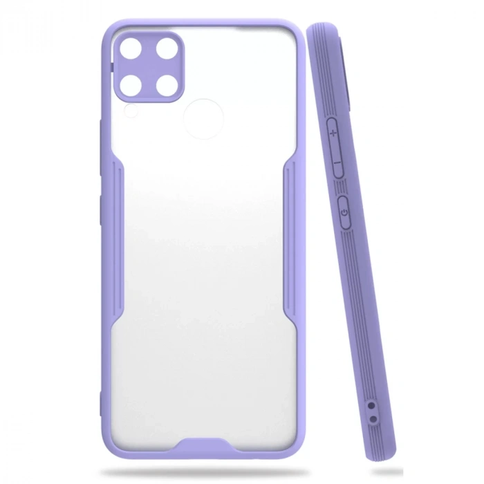 Realme C15 Kılıf Platin Silikon - Lila
