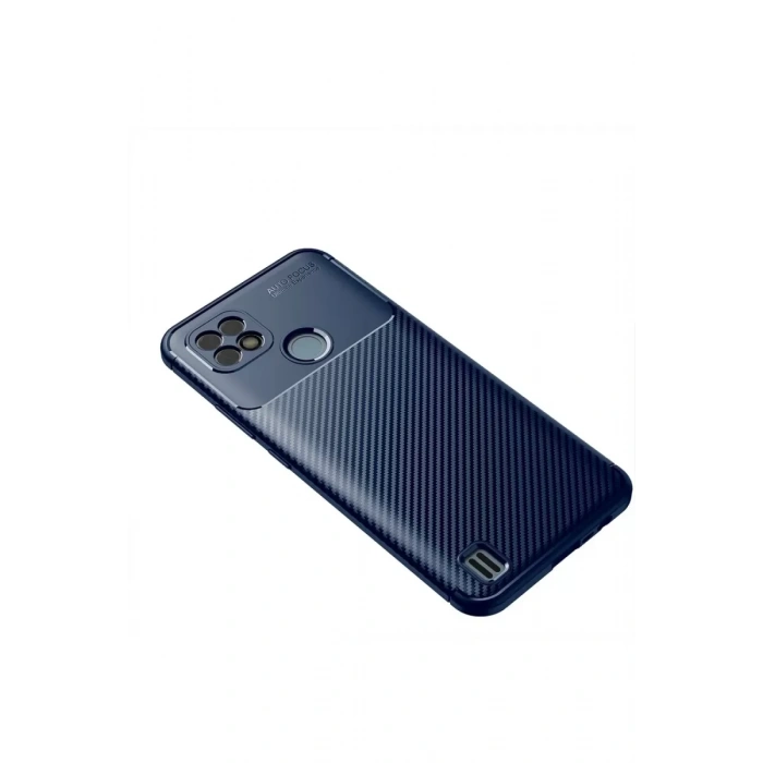 Realme C21 Kılıf Auto Focus Karbon Kapak - Lacivert