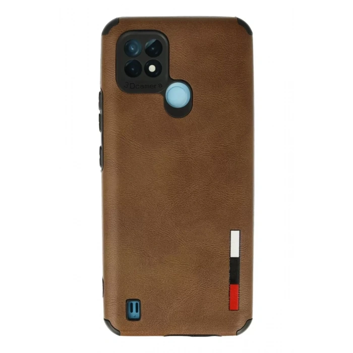 Realme C21 Kılıf Loop Deri Silikon - Kahverengi