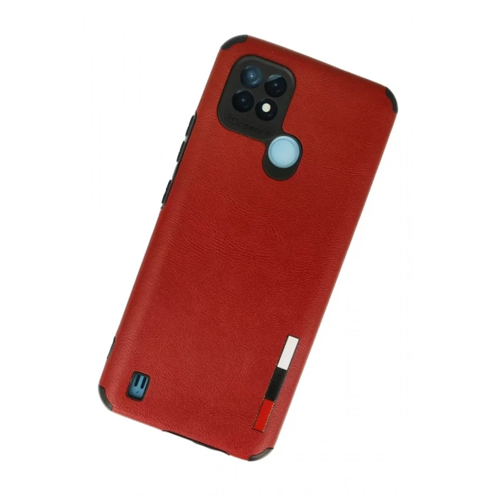 Realme C21 Kılıf Loop Deri Silikon - Kırmızı