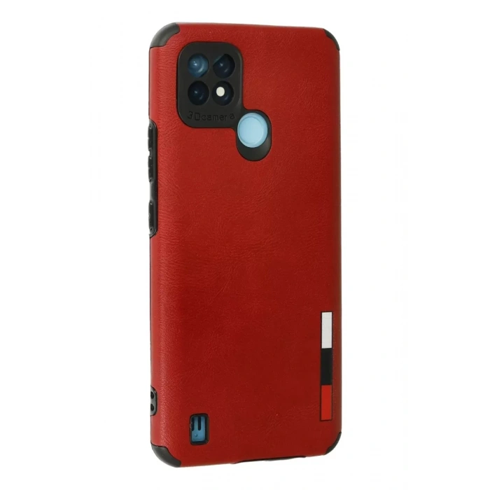 Realme C21 Kılıf Loop Deri Silikon - Kırmızı