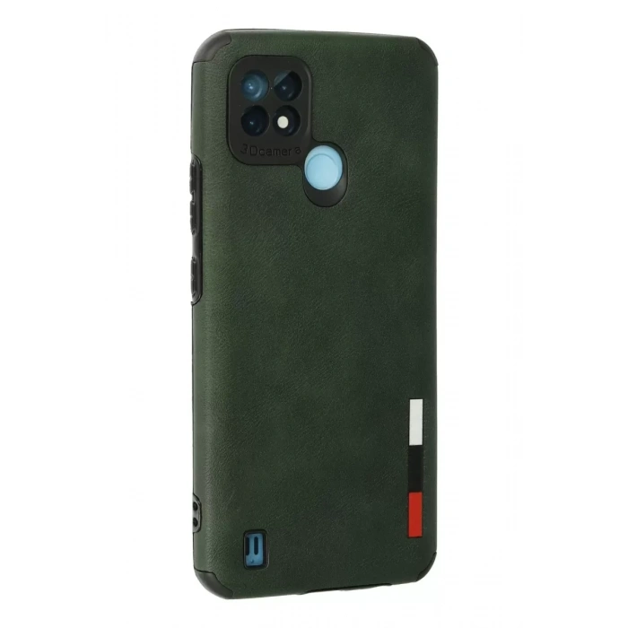 Realme C21 Kılıf Loop Deri Silikon - Yeşil