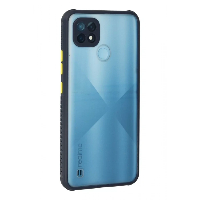 Realme C21 Kılıf Miami Şeffaf Silikon - Lacivert