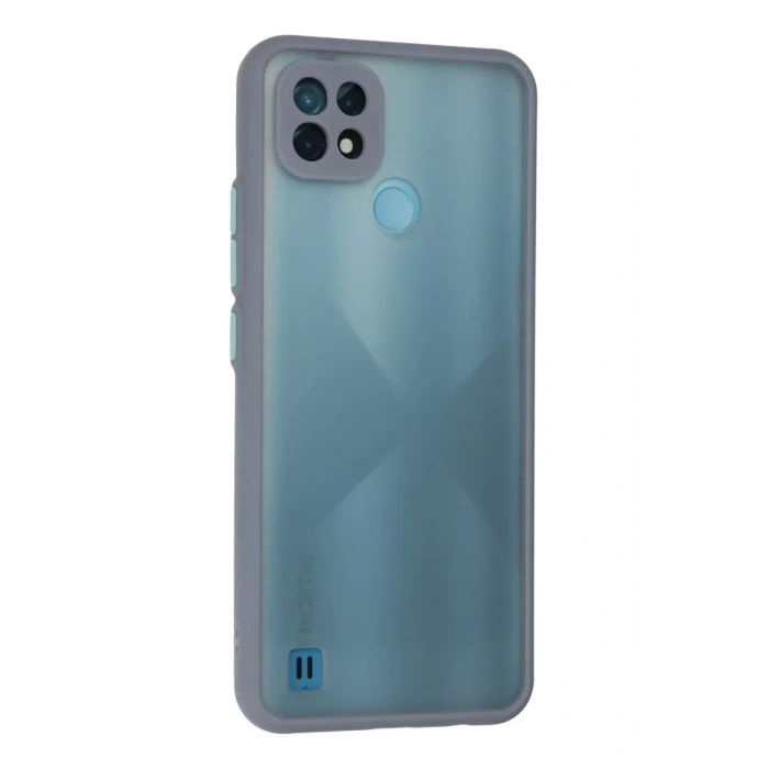 Realme C21 Kılıf Montreal Silikon Kapak - Gri
