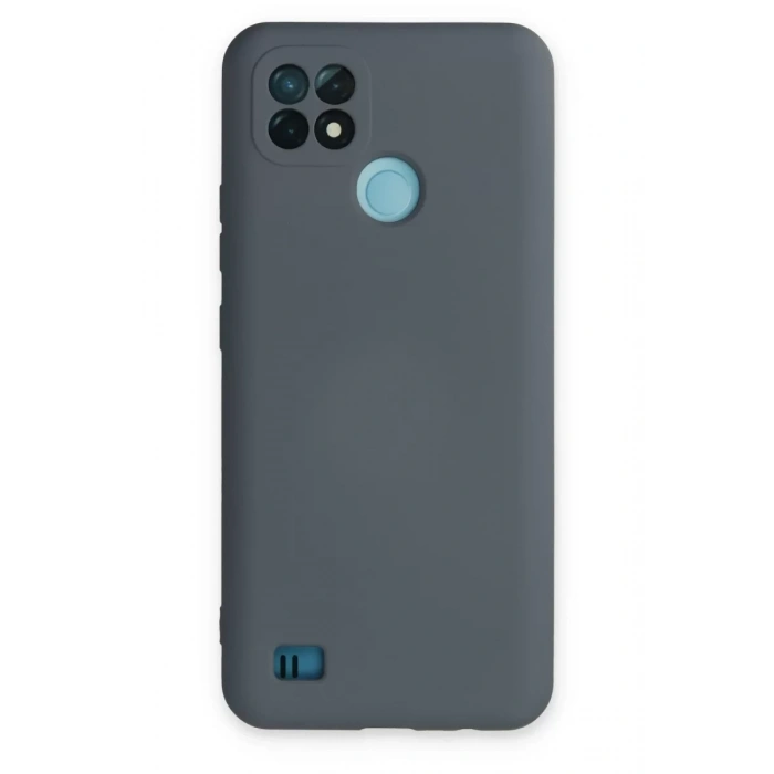 Realme C21 Kılıf Nano içi Kadife Silikon - Gri