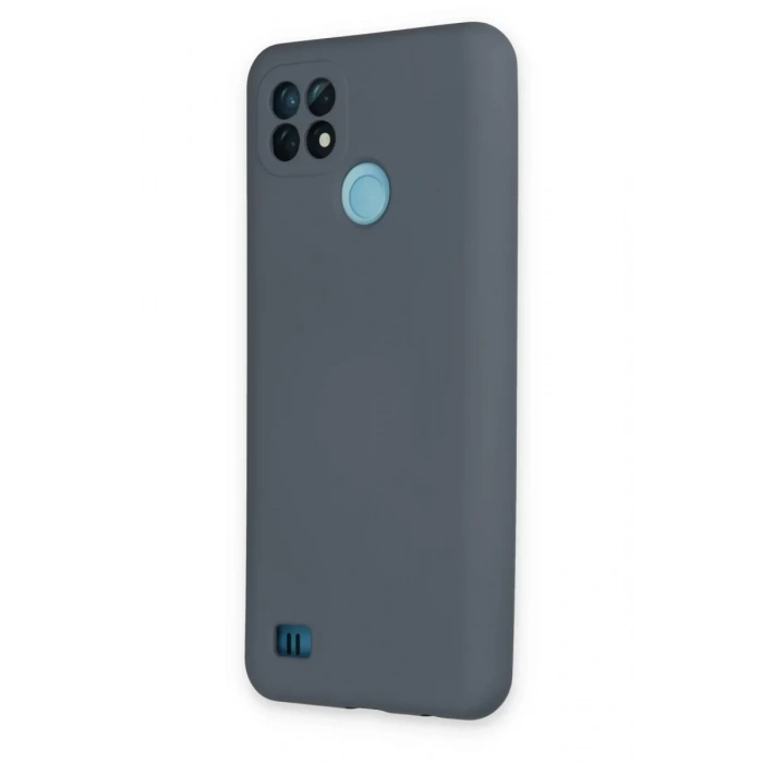Realme C21 Kılıf Nano içi Kadife Silikon - Gri