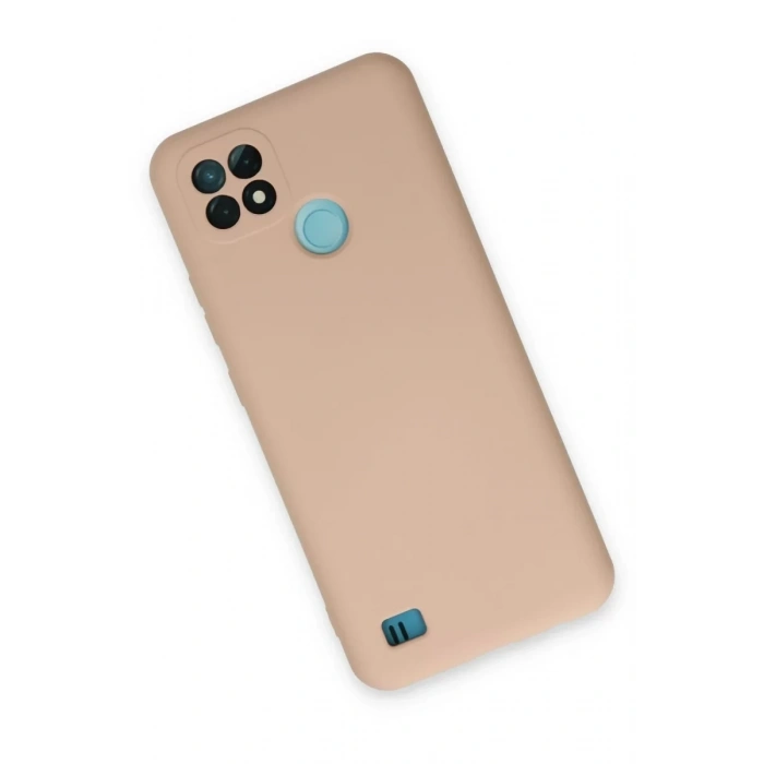 Realme C21 Kılıf Nano içi Kadife Silikon - Pudra