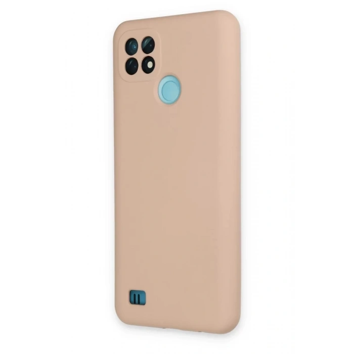 Realme C21 Kılıf Nano içi Kadife Silikon - Pudra