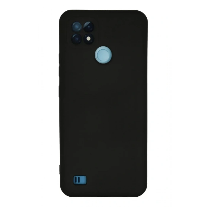 Realme C21 Kılıf Nano içi Kadife Silikon - Siyah