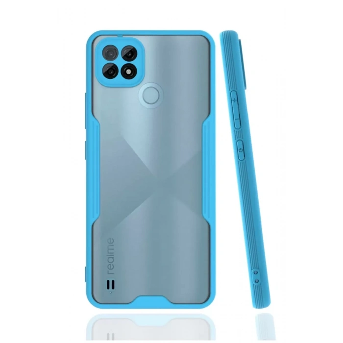 Realme C21 Kılıf Platin Silikon - Mavi