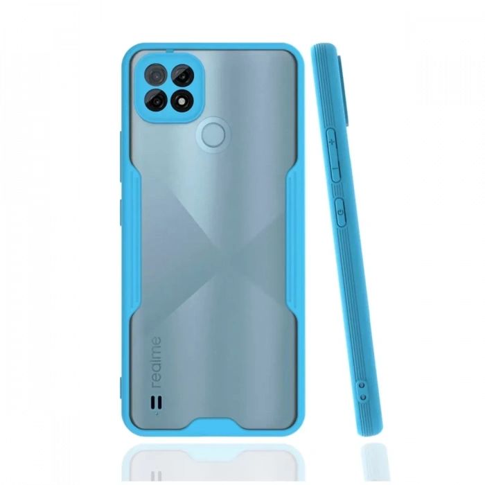 Realme C21 Kılıf Platin Silikon - Mavi