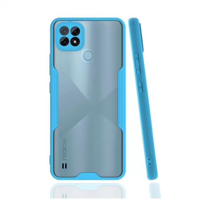 Realme C21 Kılıf Platin Silikon - Mavi