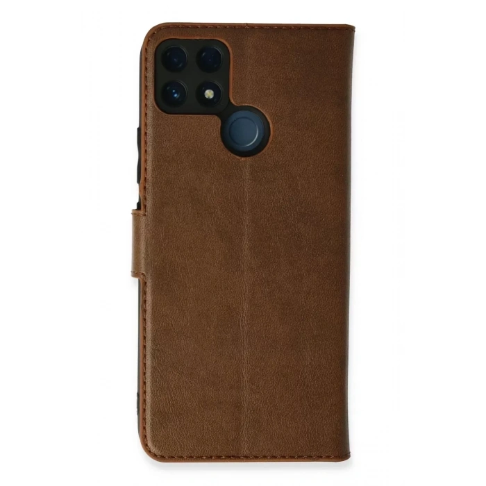 Realme C25 Kılıf Trend S Plus Kapaklı Kılıf - Taba