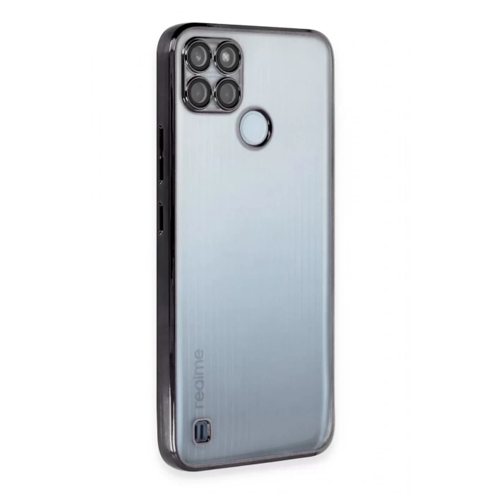 Realme C25Y Kılıf Lensli Silikon - Siyah