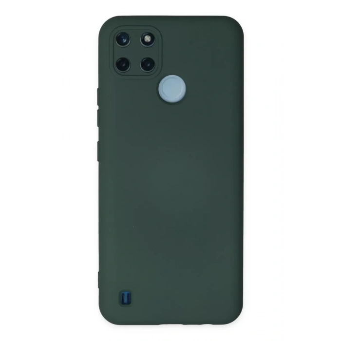 Realme C25Y Kılıf Nano içi Kadife Silikon - Koyu Yeşil