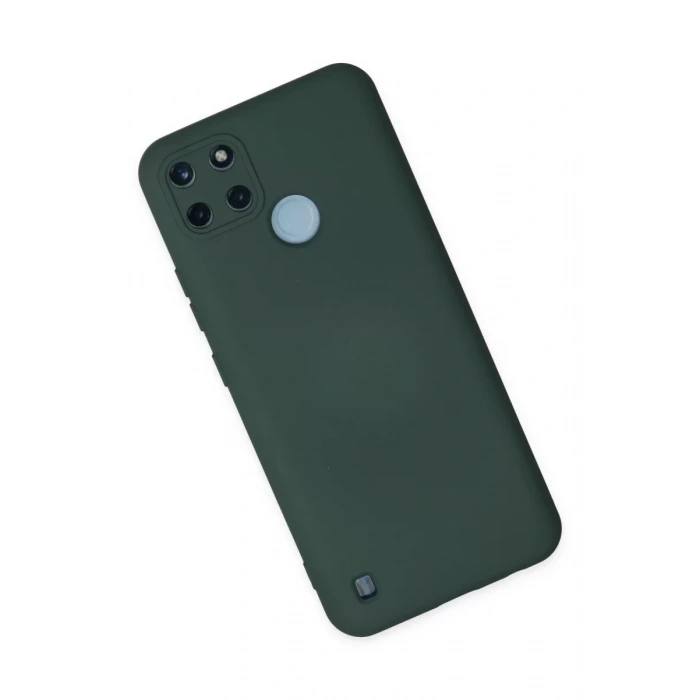 Realme C25Y Kılıf Nano içi Kadife Silikon - Koyu Yeşil