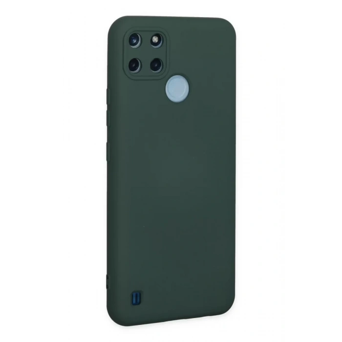 Realme C25Y Kılıf Nano içi Kadife Silikon - Koyu Yeşil