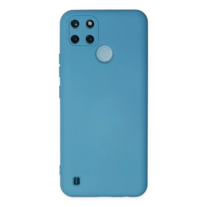 Realme C25Y Kılıf Nano içi Kadife Silikon - Mavi