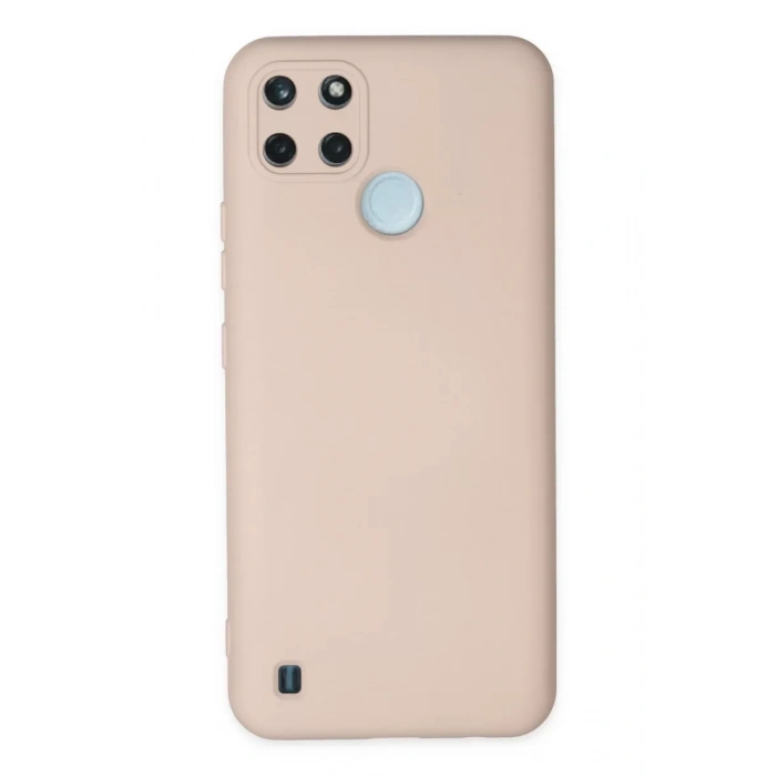 Realme C25Y Kılıf Nano içi Kadife Silikon - Pudra