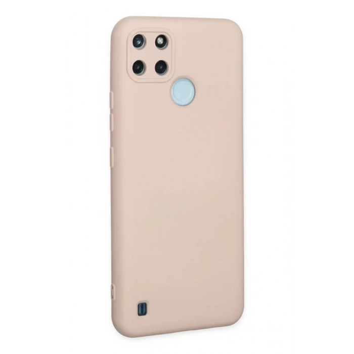 Realme C25Y Kılıf Nano içi Kadife Silikon - Pudra