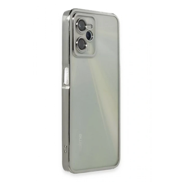 Realme C35 Kılıf Lensli Silikon - Gümüş
