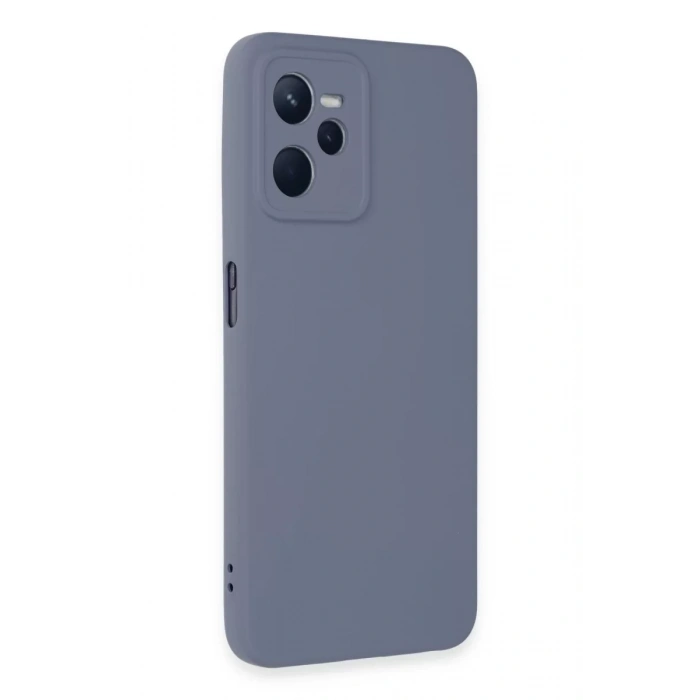 Realme C35 Kılıf Nano içi Kadife Silikon - Gri