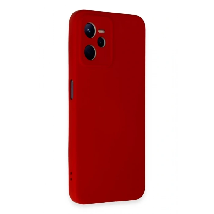 Realme C35 Kılıf Nano içi Kadife Silikon - Kırmızı
