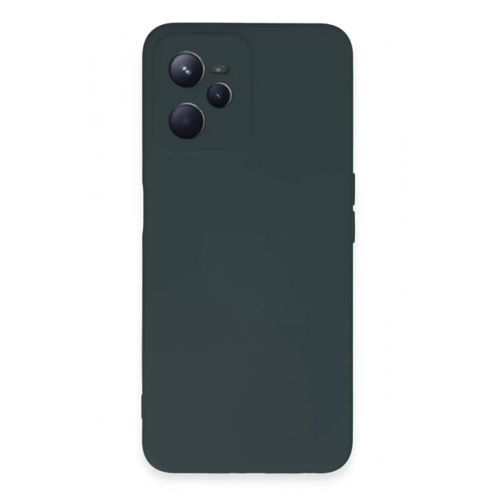 Realme C35 Kılıf Nano içi Kadife Silikon - Koyu Yeşil